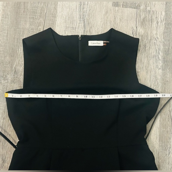 CALVIN KLEIN Elegant Formal Black Belted Dress size 12 Excellent Condition - Picture 13 of 14
